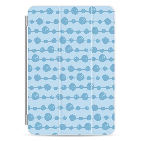 modern hand painted pastel blue abstract dots stripes