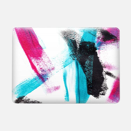 modern pink black blue brushstrokes acrylic paint