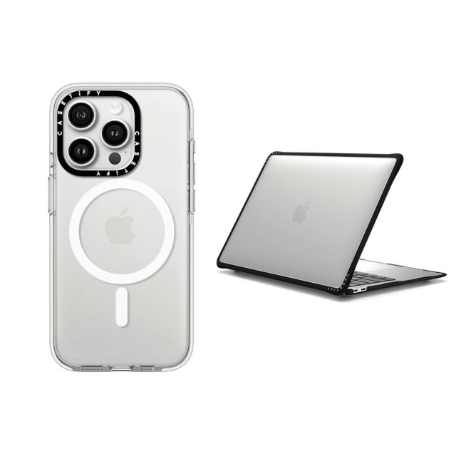 CASETiFY - Work and Play Set セットでお得 Work and Play Set - iPhone 15 Pro Clear Case MagSafe Compatible & MacBook Air 13'' (2022 / 2024) Impact Case casetify