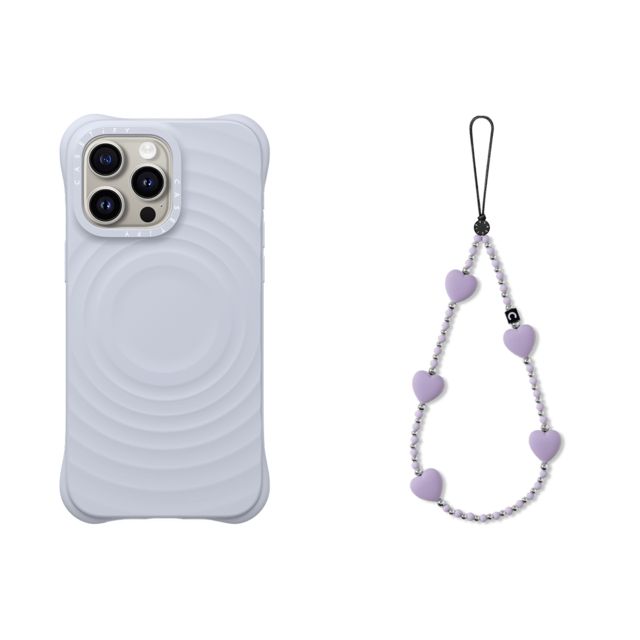 CASETiFY - セットでお得 2-in-1 Essentials Set - Ripple Case - Periwinkle - iPhone 15 Pro Max & Heart Phone Charm - Lavender Heart casetify Mother's Day CASETiFY - セットでお得 2-in-1 Essentials Set - Ripple Case - Periwinkle - iPhone 15 Pro Max & Heart Phone Charm - Lavender Heart casetify Mother's Day