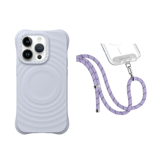 CASETiFY - セットでお得 2-in-1 Essentials Set - Ripple Case - Periwinkle - iPhone 14 Pro& Rope Cross-body Strap - Lavender (8mm) casetify Father's Day CASETiFY - セットでお得 2-in-1 Essentials Set - Ripple Case - Periwinkle - iPhone 14 Pro& Rope Cross-body Strap - Lavender (8mm) casetify Father's Day