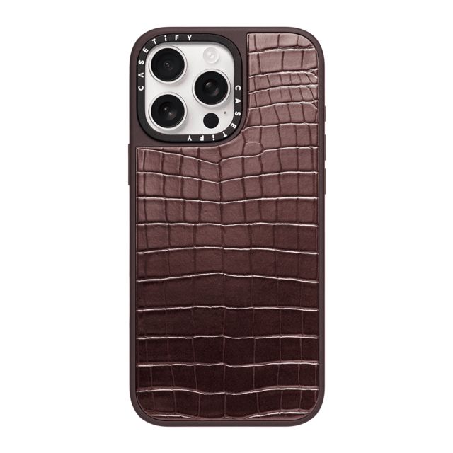 CASETiFY iPhone 16 Pro Max ケース Burgundy Croc クロコケース Croc Case - Burgundy Croc - iPhone 16 Pro Max casetify