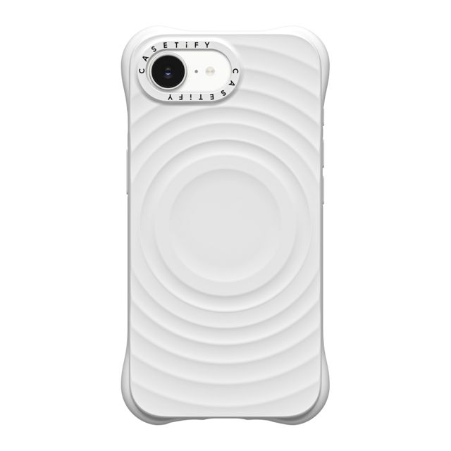 CASETiFY iPhone 16e �P�[�X �z���C�g �E�F�[�u �V���R���P�[�X iPhone 16e - Ripple Case - White casetify