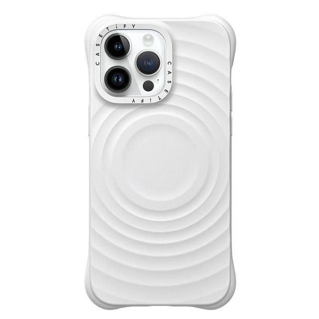 CASETiFY iPhone 14 Pro Max ケース ホワイト ウェーブ シリコンケース Ripple Case - White - iPhone 14 Pro Max casetify