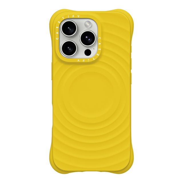 CASETiFY iPhone 16 Pro �P�[�X Volt Yellow �E�F�[�u �V���R���P�[�X iPhone 16 Pro - Ripple Case - Volt Yellow casetify