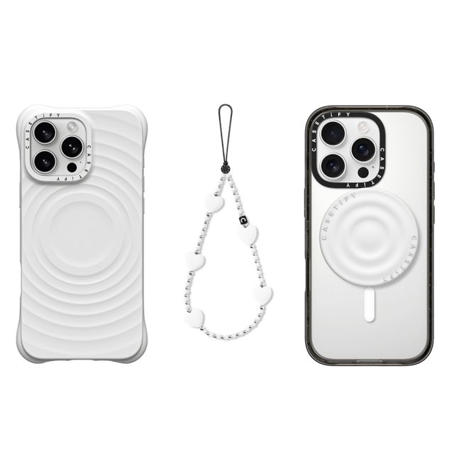 CASETiFY - セットでお得 3-in-1 Essentials Set - Ripple Case - White - iPhone 16 Pro Max & Heart Phone Charm - Pure Heart & Snappy Ripple Grip Stand (White) casetify Father's Day CASETiFY - セットでお得 3-in-1 Essentials Set - Ripple Case - White - iPhone 16 Pro Max & Heart Phone Charm - Pure Heart & Snappy Ripple Grip Stand (White) casetify Father's Day