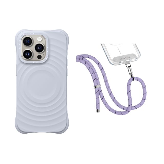 CASETiFY - セットでお得 2-in-1 Essentials Set - Ripple Case - Periwinkle - iPhone 15 Pro & Rope Cross-body Strap - Lavender (8mm) casetify Mother's Day CASETiFY - セットでお得 2-in-1 Essentials Set - Ripple Case - Periwinkle - iPhone 15 Pro & Rope Cross-body Strap - Lavender (8mm) casetify Mother's Day