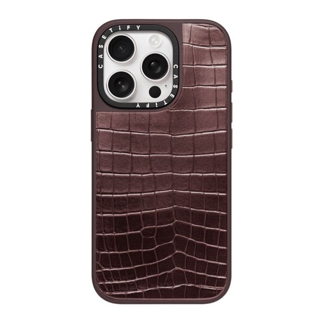 CASETiFY iPhone 16 Pro ケース Burgundy Croc クロコケース Croc Case - Burgundy Croc - iPhone 16 Pro casetify