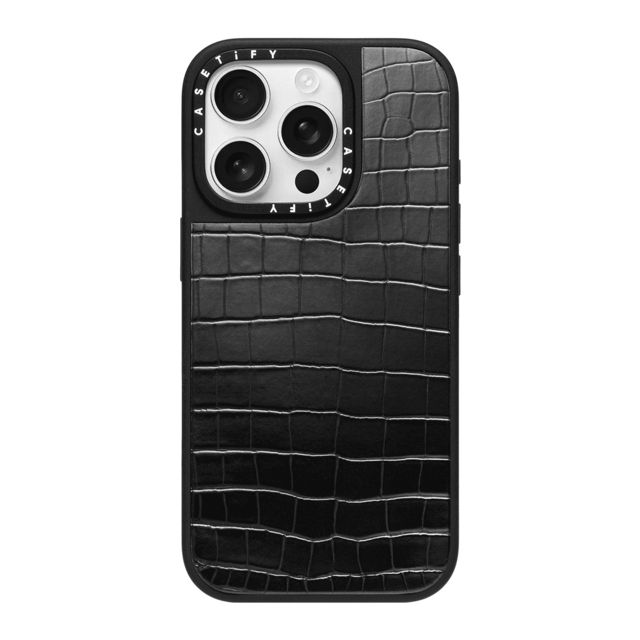 CASETiFY iPhone 16 Pro ケース Black Croc クロコケース Croc Case - Black Croc - iPhone 16 Pro casetify