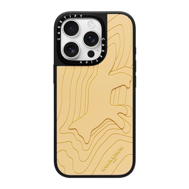Maison Kitsune x CASETiFY iPhone 16 Pro �P�[�X White/ Black �}�e���A�� �O���b�v�P�[�X Maison Kitsune Sound Wave Case - iPhone 16 Pro