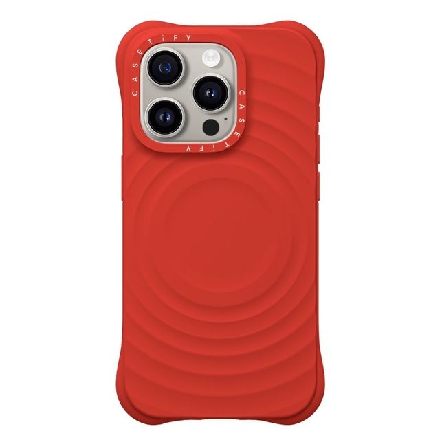 CASETiFY iPhone 15 Pro ケース レッド ウェーブ シリコンケース Ripple Case - Red - iPhone 15 Pro casetify