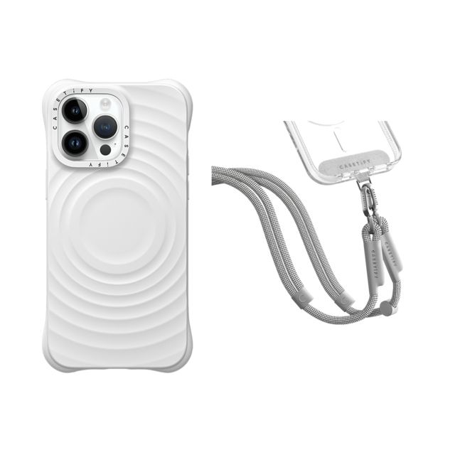 CASETiFY - セットでお得 2-in-1 Essentials Set - Ripple Case - White - iPhone 14 Pro Max & Rope Cross-body Strap - Heather Grey (8mm) casetify Mother's Day CASETiFY - セットでお得 2-in-1 Essentials Set - Ripple Case - White - iPhone 14 Pro Max & Rope Cross-body Strap - Heather Grey (8mm) casetify Mother's Day