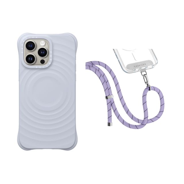 CASETiFY - セットでお得 2-in-1 Essentials Set - Ripple Case - Periwinkle - iPhone 15 Pro Max & Rope Cross-body Strap - Lavender (8mm) casetify Mother's Day CASETiFY - セットでお得 2-in-1 Essentials Set - Ripple Case - Periwinkle - iPhone 15 Pro Max & Rope Cross-body Strap - Lavender (8mm) casetify Mother's Day