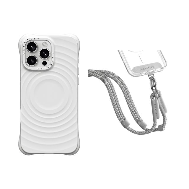 CASETiFY - セットでお得 2-in-1 Essentials Set - Ripple Case - White - iPhone 16 Pro Max & Rope Cross-body Strap - Heather Grey (8mm) casetify Mother's Day CASETiFY - セットでお得 2-in-1 Essentials Set - Ripple Case - White - iPhone 16 Pro Max & Rope Cross-body Strap - Heather Grey (8mm) casetify Mother's Day