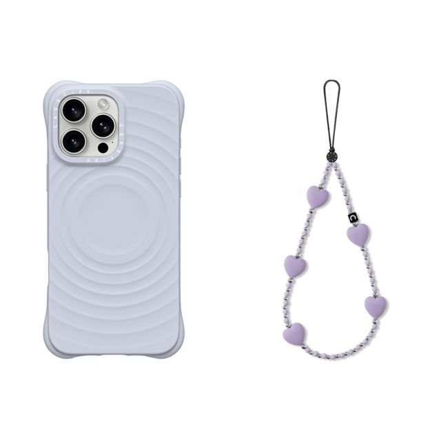 CASETiFY - セットでお得 2-in-1 Essentials Set - Ripple Case - Periwinkle - iPhone 16 Pro Max & Heart Phone Charm - Lavender Heart casetify Father's Day CASETiFY - セットでお得 2-in-1 Essentials Set - Ripple Case - Periwinkle - iPhone 16 Pro Max & Heart Phone Charm - Lavender Heart casetify Father's Day