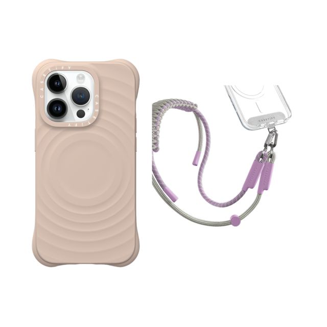 CASETiFY - セットでお得 2-in-1 Essentials Set - Ripple Case - Oat - iPhone 14 Pro & Rope Cross-body Strap - Lilac/ Sage (Braided) casetify Father's Day CASETiFY - セットでお得 2-in-1 Essentials Set - Ripple Case - Oat - iPhone 14 Pro & Rope Cross-body Strap - Lilac/ Sage (Braided) casetify Father's Day