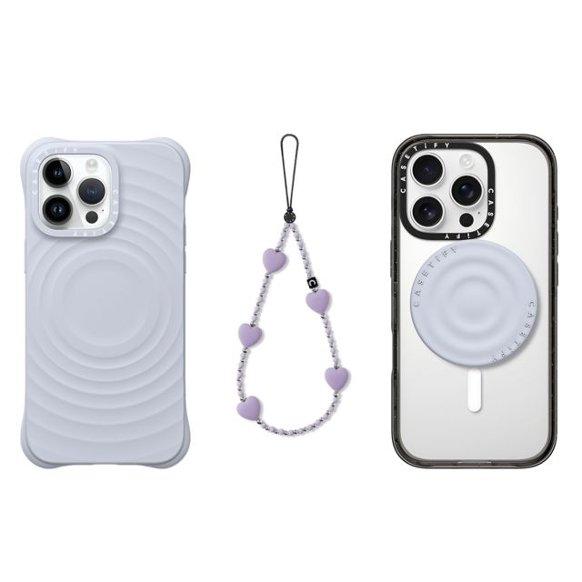 CASETiFY - セットでお得 3-in-1 Essentials Set - Ripple Case - Periwinkle - iPhone 14 Pro Max & Heart Phone Charm - Lavender Heart & Snappy Ripple Grip Stand (Misty Lilac) casetify Mother's Day CASETiFY - セットでお得 3-in-1 Essentials Set - Ripple Case - Periwinkle - iPhone 14 Pro Max & Heart Phone Charm - Lavender Heart & Snappy Ripple Grip Stand (Misty Lilac) casetify Mother's Day