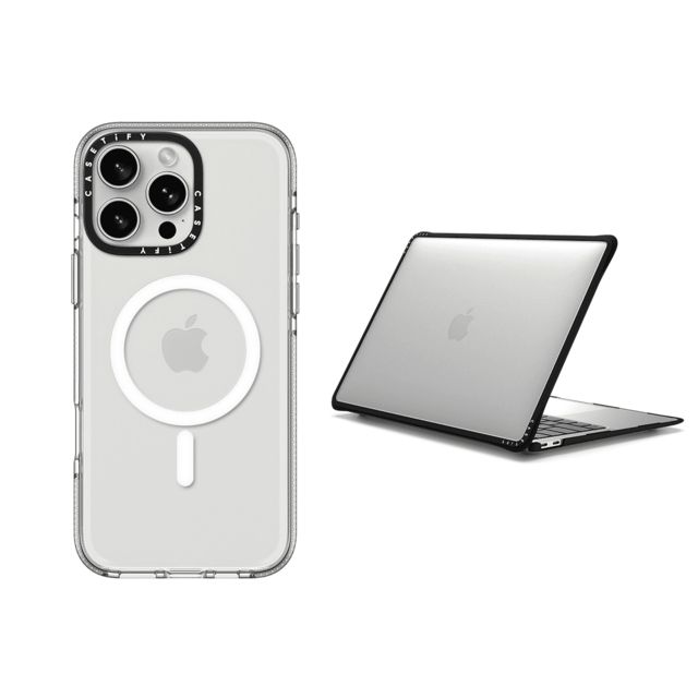 CASETiFY - Work and Play Set セットでお得 Work and Play Set - iPhone 16 Pro Max Clear Case MagSafe Compatible & MacBook Air 13'' (2022 / 2024) Impact Case casetify