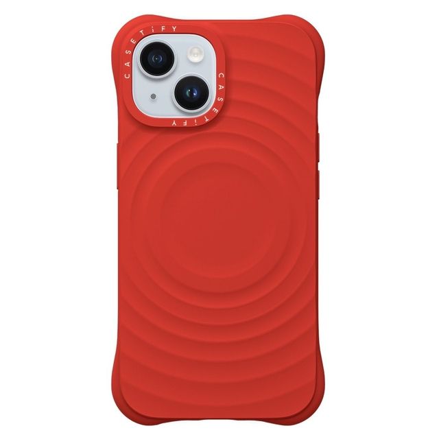 CASETiFY iPhone 15 ケース レッド ウェーブ シリコンケース Ripple Case - Red - iPhone 15 casetify