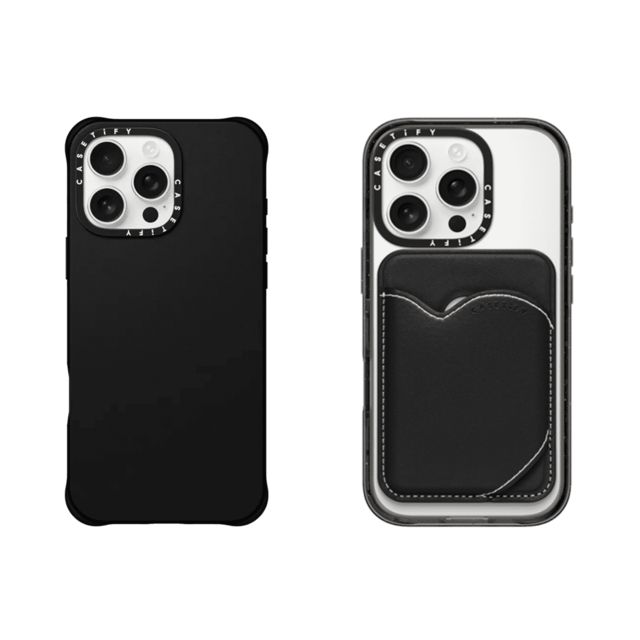CASETiFY - ブラック セットでお得 2-in-1 BioVeg Set - iPhone 16 Pro (Black) & Heart Wallet (Black) casetify