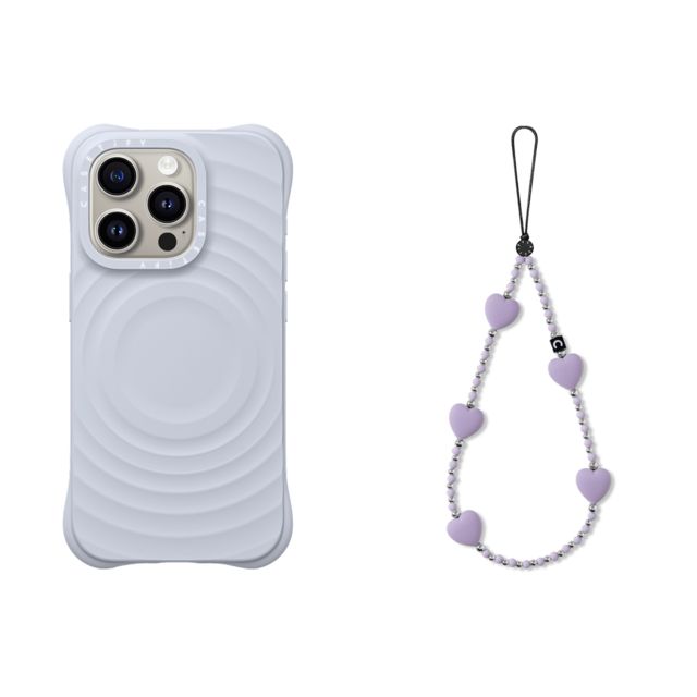 CASETiFY - セットでお得 2-in-1 Essentials Set - Ripple Case - Periwinkle - iPhone 15 Pro & Heart Phone Charm - Lavender Heart casetify Mother's Day CASETiFY - セットでお得 2-in-1 Essentials Set - Ripple Case - Periwinkle - iPhone 15 Pro & Heart Phone Charm - Lavender Heart casetify Mother's Day