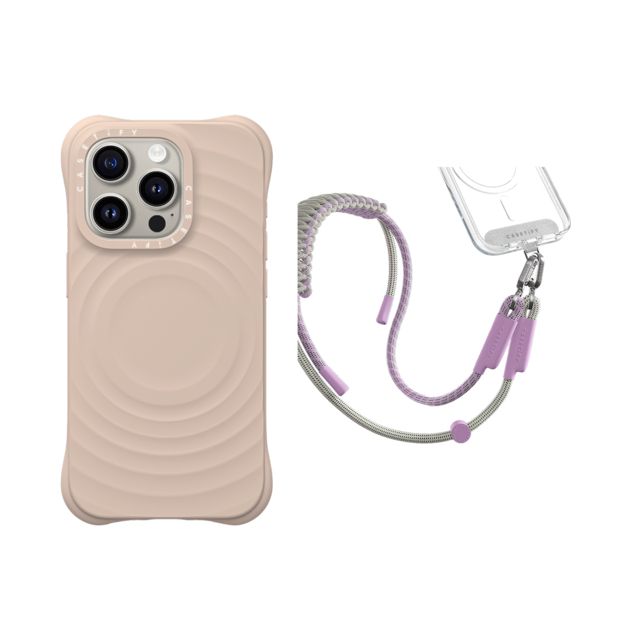 CASETiFY - セットでお得 2-in-1 Essentials Set - Ripple Case - Oat - iPhone 15 Pro & Rope Cross-body Strap - Lilac/ Sage (Braided) casetify Mother's Day CASETiFY - セットでお得 2-in-1 Essentials Set - Ripple Case - Oat - iPhone 15 Pro & Rope Cross-body Strap - Lilac/ Sage (Braided) casetify Mother's Day