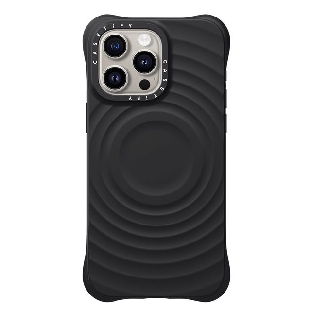 CASETiFY iPhone 15 Pro Max ケース ブラック ウェーブ シリコンケース Ripple Case - Black - iPhone 15 Pro Max casetify