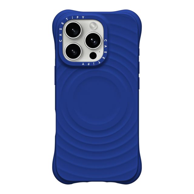 CASETiFY iPhone 16 Pro ケース コバルトブルー ウェーブ シリコンケース Ripple Case - Cobalt Blue - iPhone 16 Pro casetify