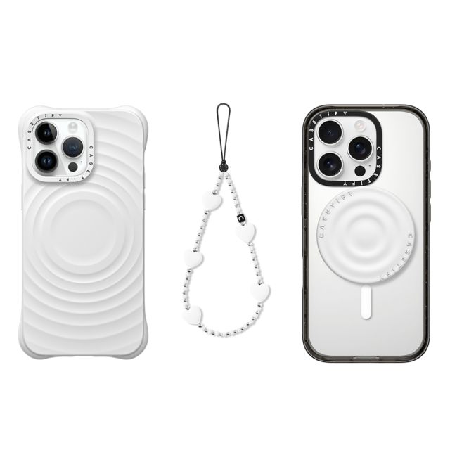 CASETiFY - セットでお得 3-in-1 Essentials Set - Ripple Case - White - iPhone 14 Pro Max & Heart Phone Charm - Pure Heart & Snappy Ripple Grip Stand (White) casetify Father's Day CASETiFY - セットでお得 3-in-1 Essentials Set - Ripple Case - White - iPhone 14 Pro Max & Heart Phone Charm - Pure Heart & Snappy Ripple Grip Stand (White) casetify Father's Day