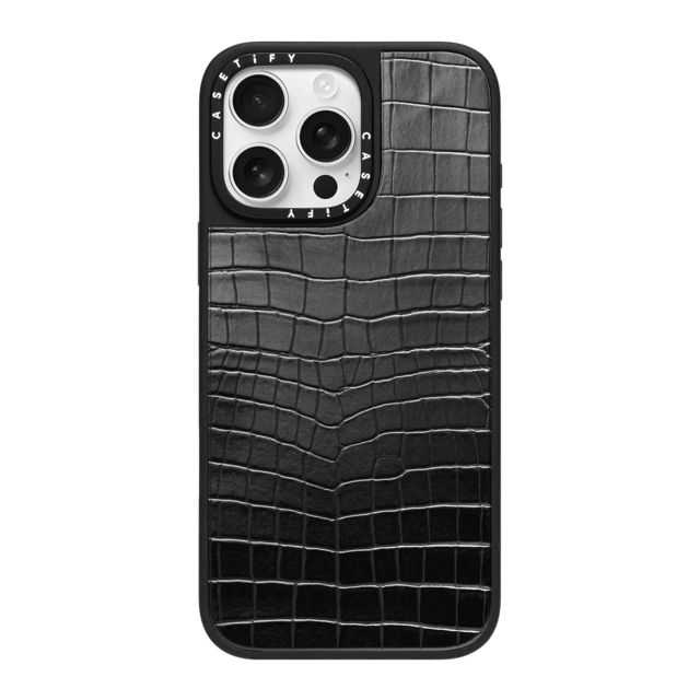 CASETiFY iPhone 16 Pro Max ケース Black Croc クロコケース Croc Case - Black Croc - iPhone 16 Pro Max casetify
