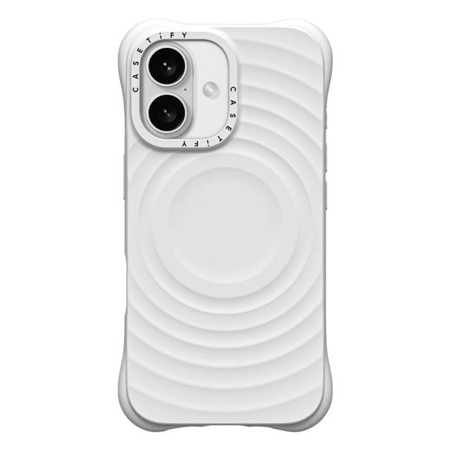 CASETiFY iPhone 16 ケース ホワイト ウェーブ シリコンケース Ripple Case - White - iPhone 16 casetify