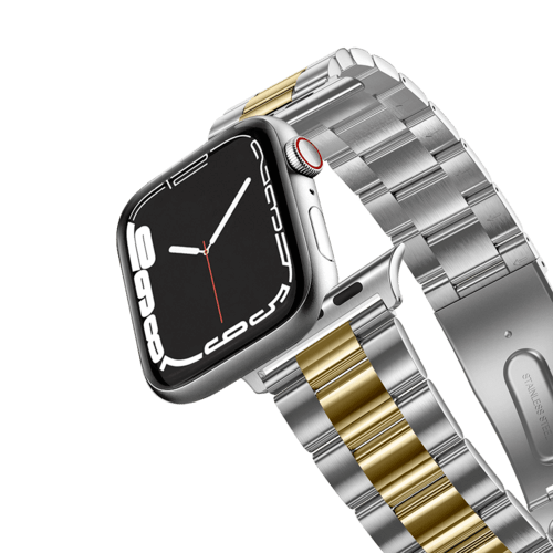 Apple Watch Series 7-9 (45mm) - Stainless Steel 3-Link Band 45mm (Series 7-9) - Two-Tone (Yellow Gold/Silver)