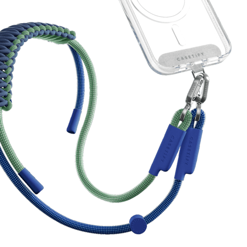 - - Rope Cross-body Strap - Blue/ Green (Braided)