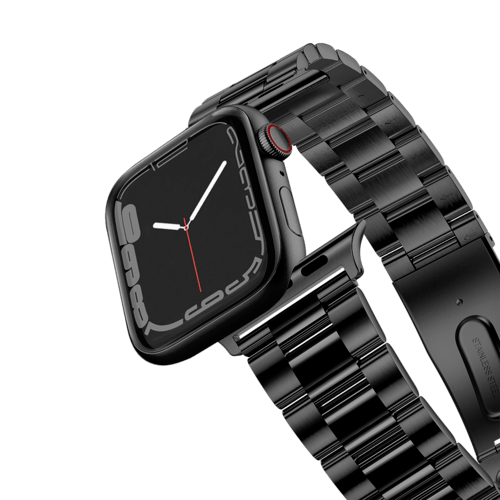 Apple Watch Series 7-9 (45mm) - Stainless Steel 3-Link Band 45mm (Series 7-9) - Black