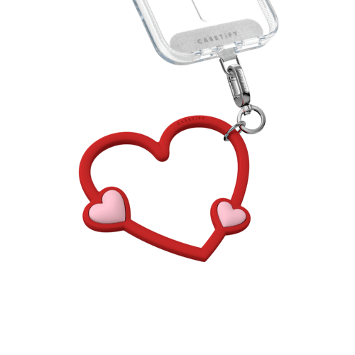 - - Heart Phone Wristlet - Red Romance