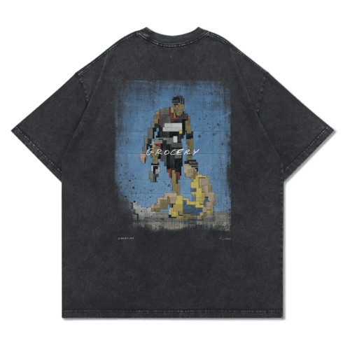 - - CASETiFY x Adam Lister x GROCERY Step Over Tee / Washed Black (Size 01)