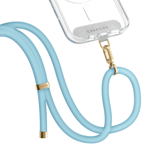 - - Rope Cross-body Strap - Baby Blue Gold (8mm)