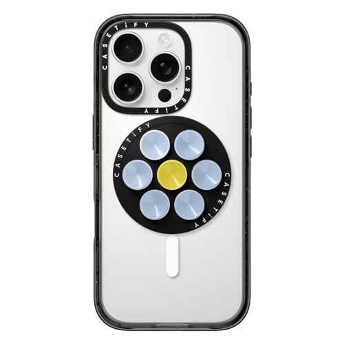 - - Snappy Snap & Stick Grip Stand MagSafe Compatible - Blue Bloom (Blue/ Yellow)