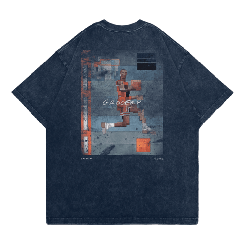- - CASETiFY x Adam Lister x GROCERY Reverse Dunk Tee / Washed Navy (Size 01)