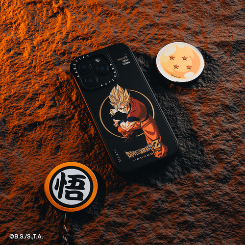 - - Dragon Ball Z Special Set - iPhone 16 Pro Max MagSafe Mirror Case + Snappy Grip Stand + Magnetic Wireless Charger