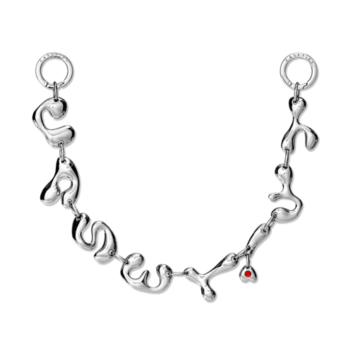 - - Charm Keychain - Script Chain - Shiny Silver