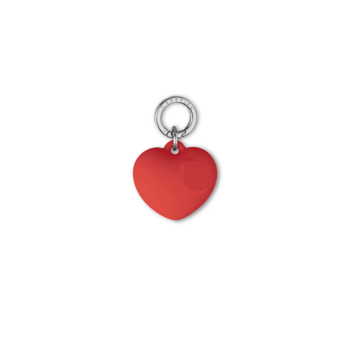 - - Charm Keychain - Puffy Heart - Cherry Red