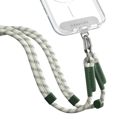 - - Rope Cross-body Strap - White/ Sage (Double End)