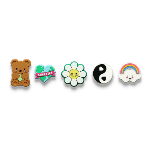 - - The Push-In Pin Set - Peace Love Earth Set (Rainbow Cloud, Teddy Bear, Cute Daisy, Yin Yang, Love the Earth)
