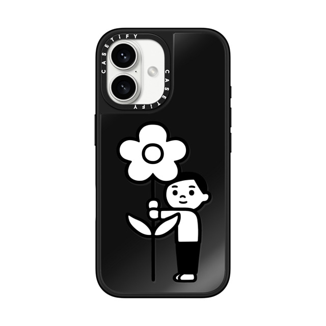 Noritake x CASETiFY iPhone 16 ケース Black on Black ミラーケース MagSafe対応 Flower Boy