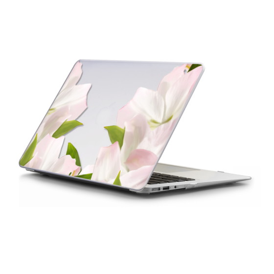 Mac Air Laptop Case Spring Beautiful White Retro Dahlia Plastic Hard Shell Compatible Mac Air 11 Pro 13 15 15 Inch Laptop Cover Protection for MacBook 2016-2019 Version