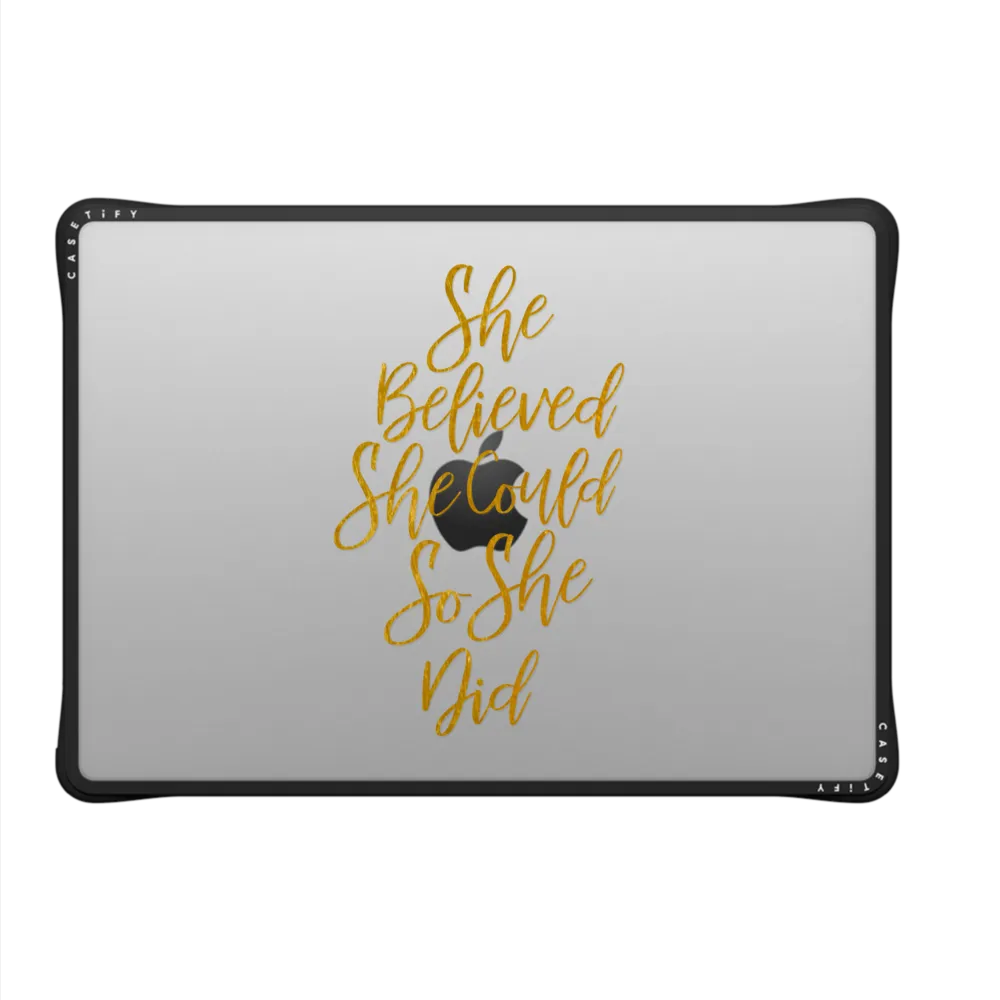 Impact MacBook Pro 14-inch (M1 - M4) Case - she believed she could so she did golden clear case