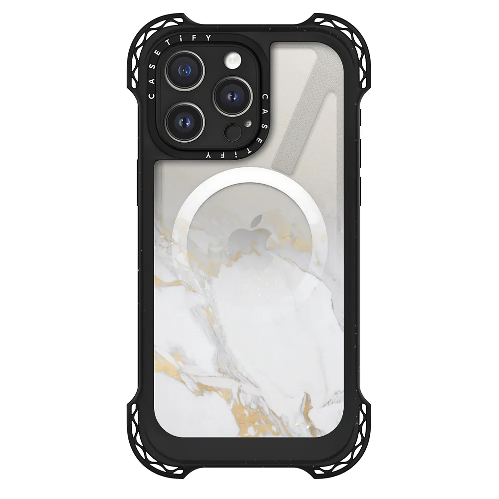 Marble with gold fade clear case CASETiFY