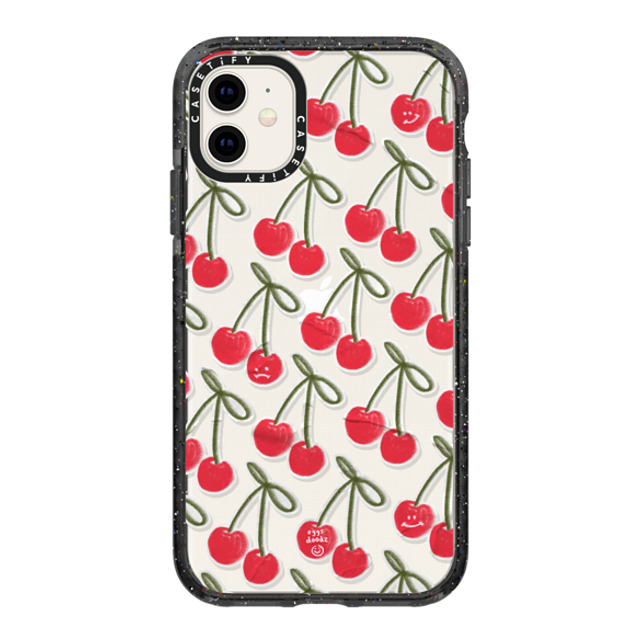 Eggsdoodz x CASETiFY iPhone 11 ケース Sticker,Cherry ブラック インパクトケース Happy Cherry Sad Cherry Back to School Eggsdoodz x CASETiFY iPhone 11 ケース Sticker,Cherry ブラック インパクトケース Happy Cherry Sad Cherry Back to School