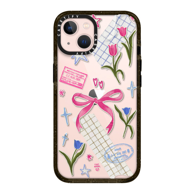 Eggsdoodz x CASETiFY iPhone 13 ケース ブラック インパクトケース Ribbons And Tulips